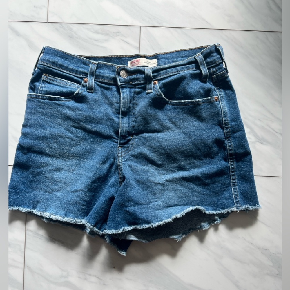 Signature by Levi Strauss Blue Jean Shorts High Rise Size 10